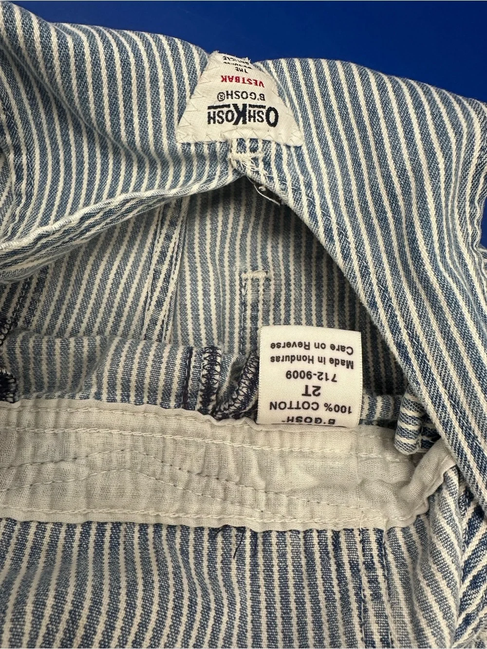 Authentic vintage  made in the United States OshKosh B'gosh Blue short overalls